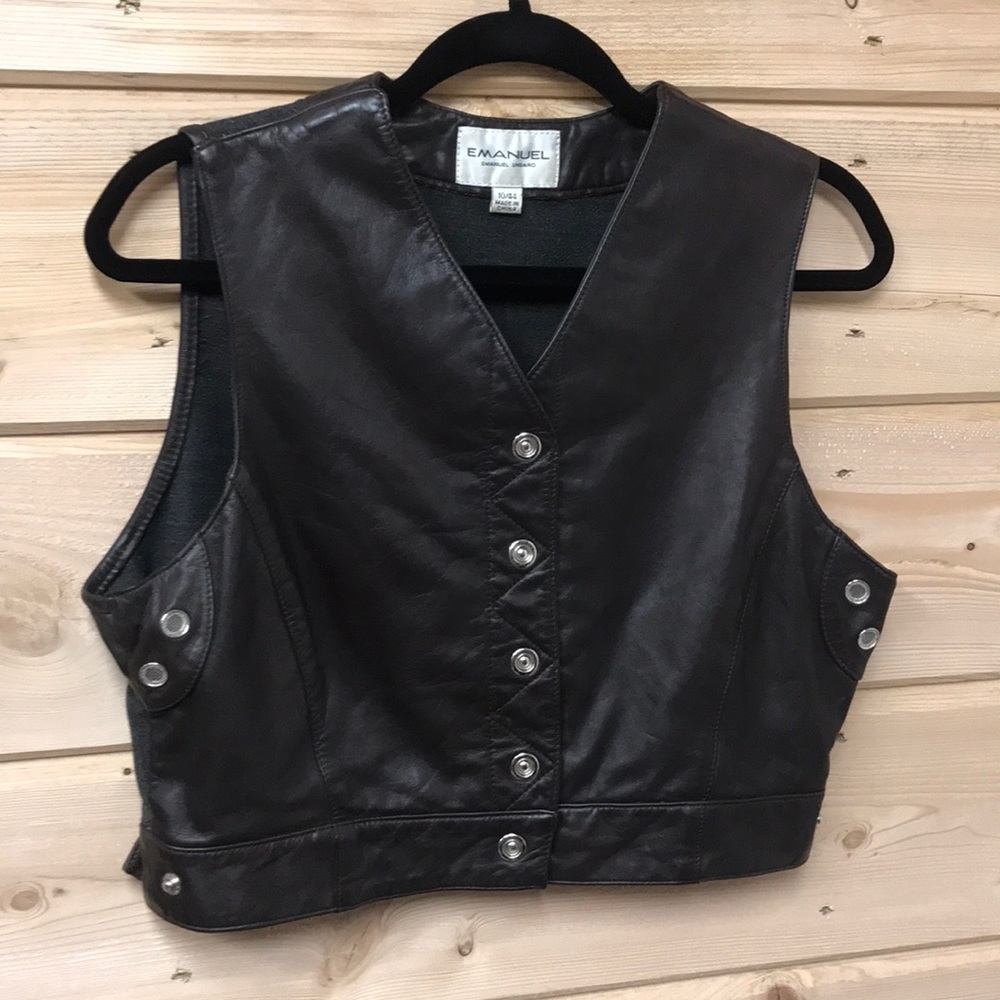 Emanuel Ungaro Leather front Vest Sz 10